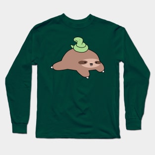 Snake and Sloth Face Long Sleeve T-Shirt